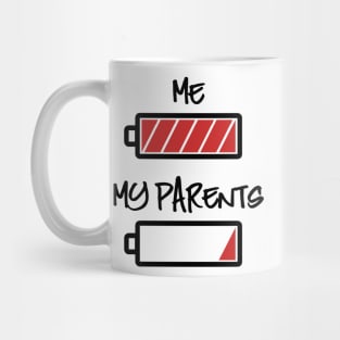 Me and my parents - Battery full, battery empty Mug